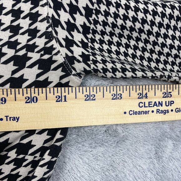 Monrow Shirt Women Small Black Houndstooth Sweatshirt Sweater Puff Sleeve USA - Picture 12 of 14